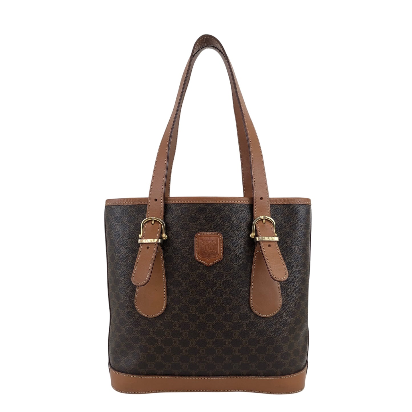 CELINE Macadam Blason Handbag Shoulder bag Brown Vintage hzzr6z