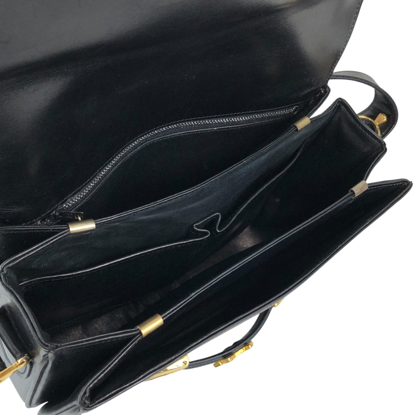 CELINE Horse Carriage Shoulder bag Black Vintage gec7v4