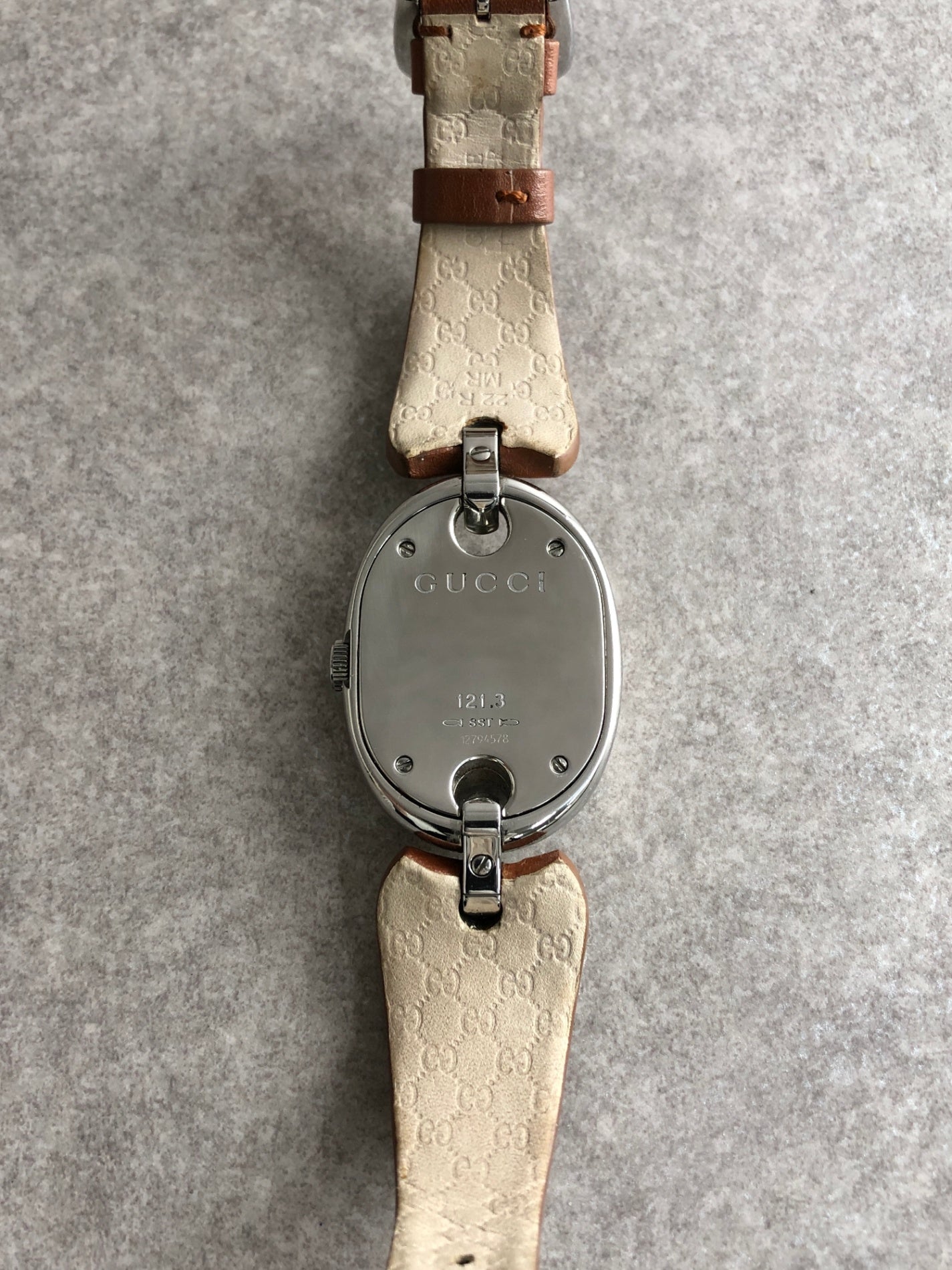 GUCCI Watch Silver×Brown YA121309 Vintage berjjr