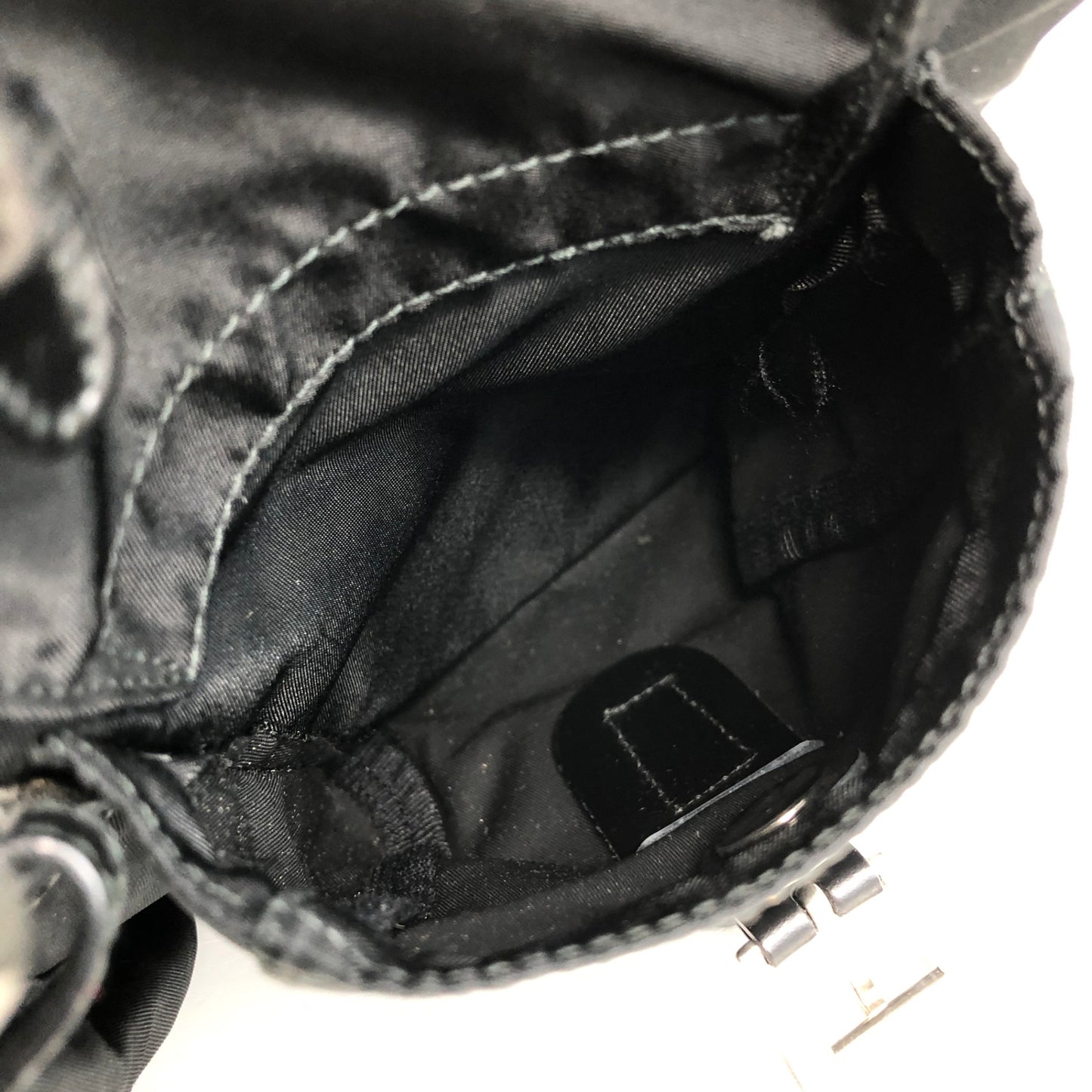 PRADA Triangle Logo Double Pocket Backpack Black Vintage hbs63x