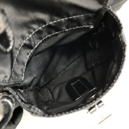PRADA Triangle Logo Double Pocket Backpack Black Vintage hbs63x