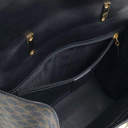 CELINE Macadam Turn Lock Handbag Black Vintage 75x5vx