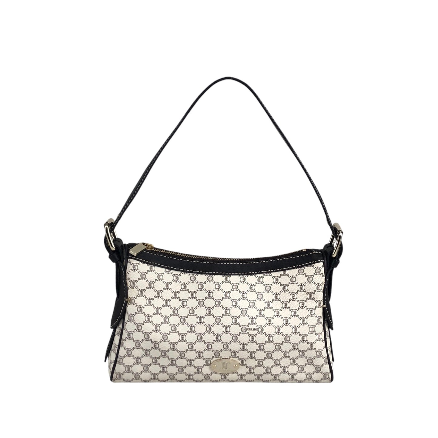 CELINE Macadam Shoulder bag White Vintage s5b6ci