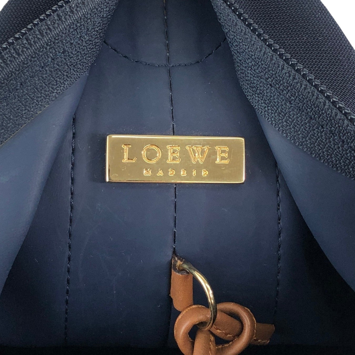 LOEWE Anagram Shoulder bag Navy×Brown Vintage 2ru4te