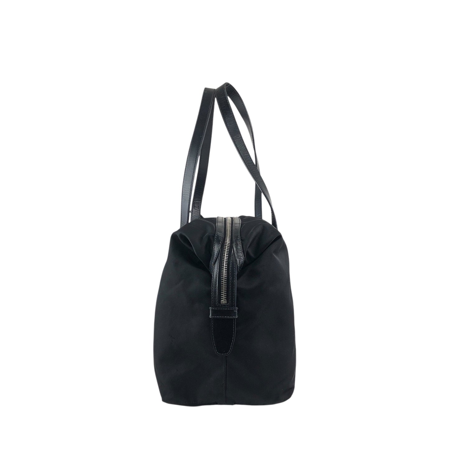 PRADA Tessuto Triangle Logo Padlock Totebag Black Vintage cfbs7r