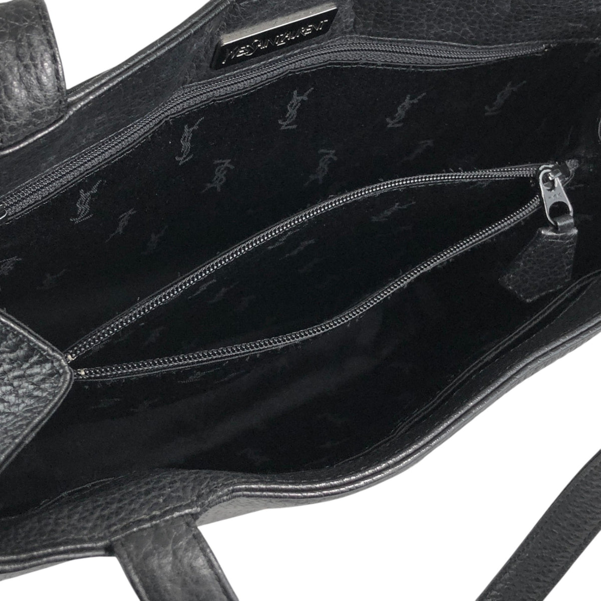 Yves Saint Laurent Logo Handbag Black Vintage zcepw5
