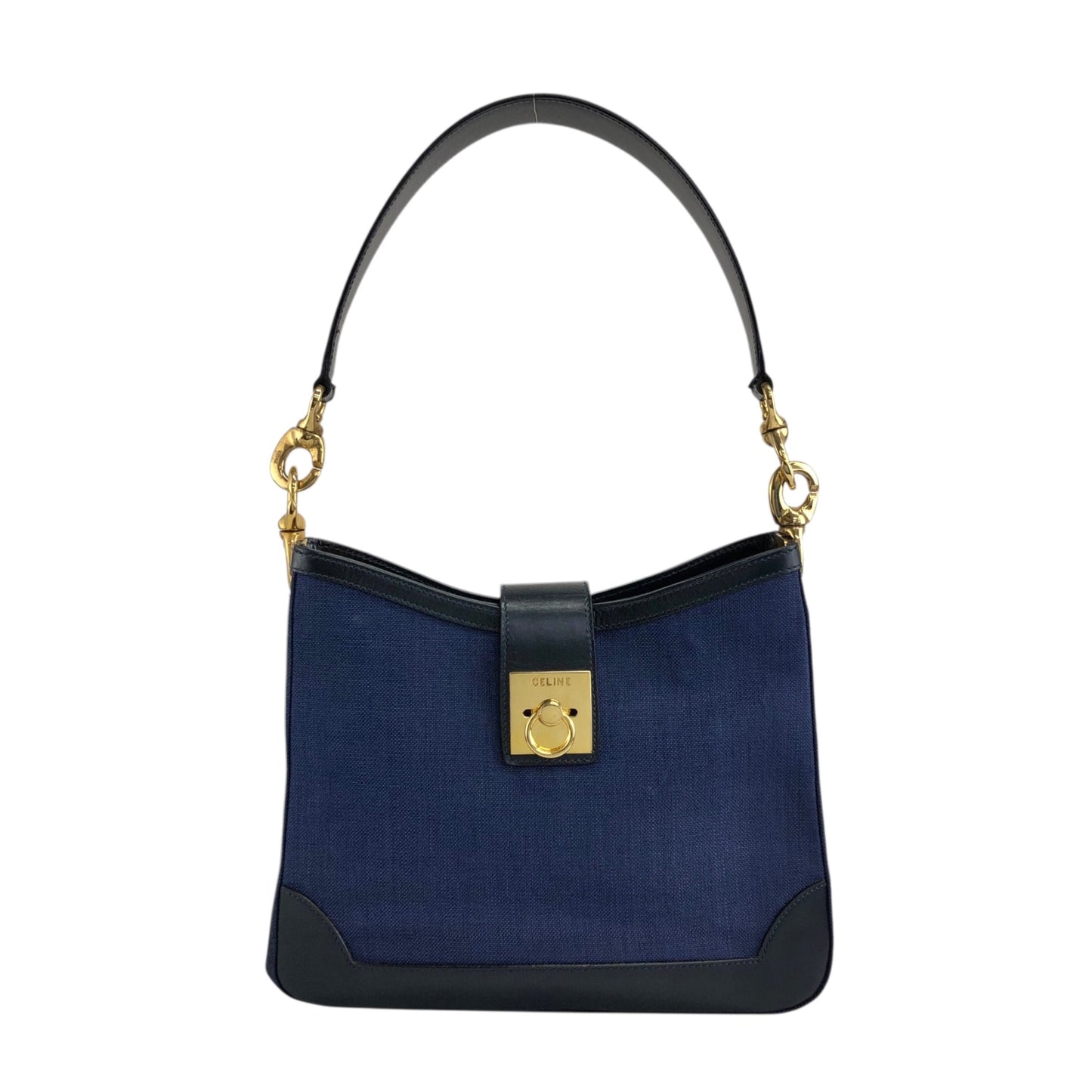 CELINE Gancini Shoulder bag Navy Vintage nnpwss