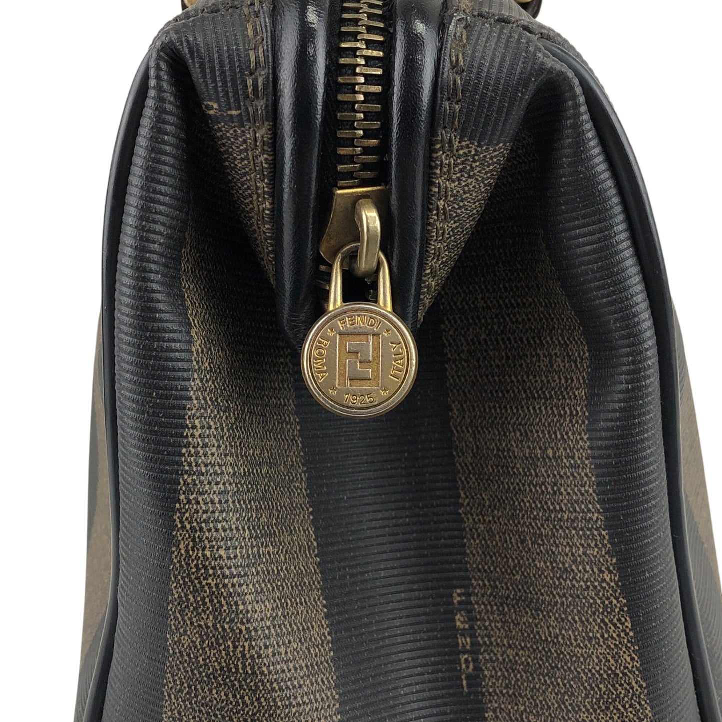 FENDI Pecan Two-way Small Boston bag Shoulder bag Brown×Black Vintage gyzceb