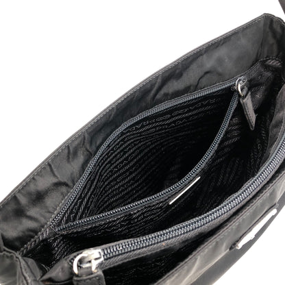 PRADA Triangle Logo Shoulder bag Black Vintage cdactr