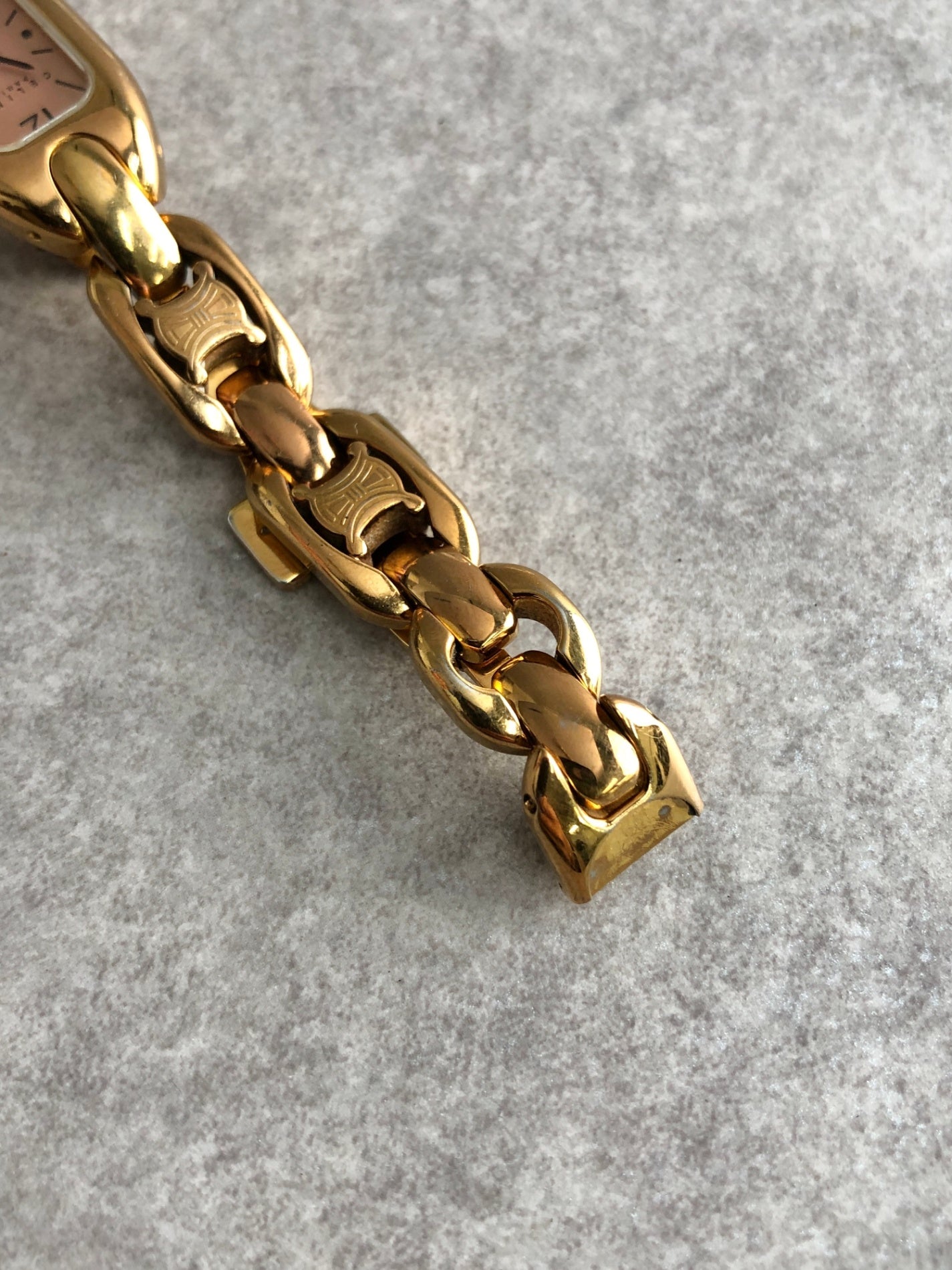 CELINE Triomphe Watch Gold Vintage cc6jz4