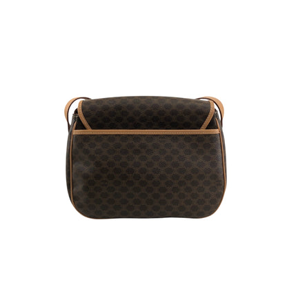 CELINE Macadam Blason Flap Shoulder bag Brown Vintage kbjacj