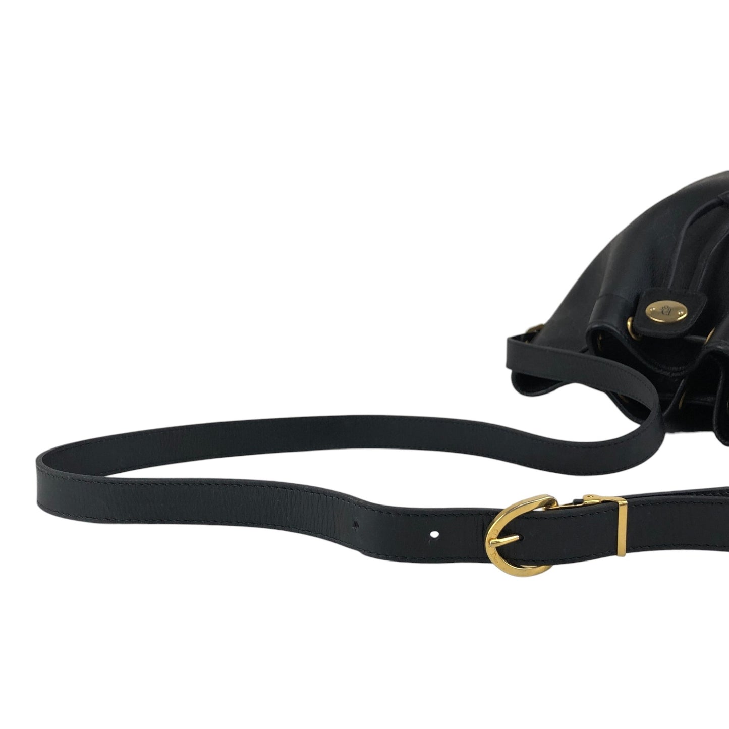 Christian Dior Logo Drawstring Shoulder bag Black Vintage amjphh