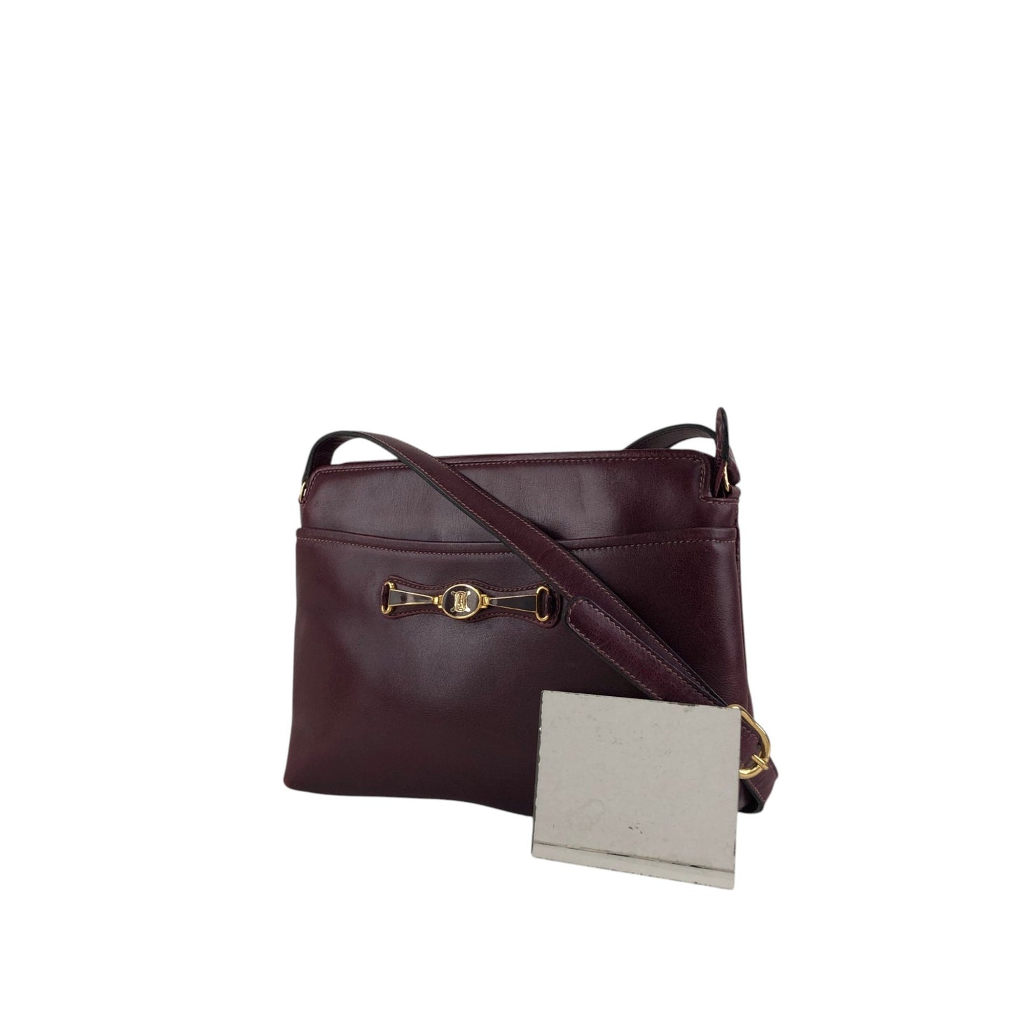 CELINE Triomphe Shoulder bag Bordeaux Vintage a62ugb