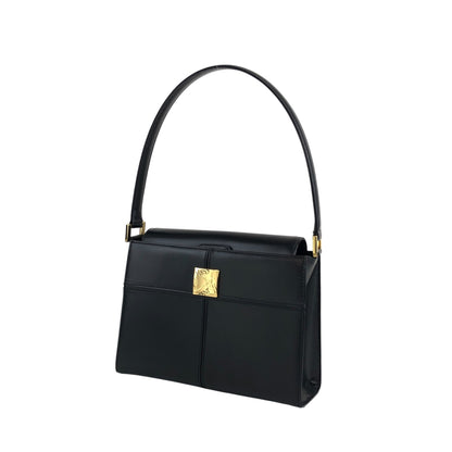 Yves Saint Laurent YSL Logo Handbag Black Vintage saezt8