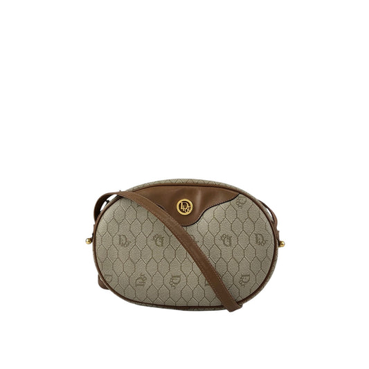 Christian Dior Honeycomb Pattern Logo Shoulder bag Beige Vintage ehuk2a