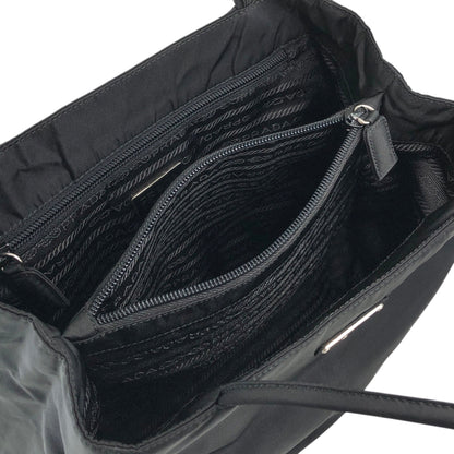 PRADA Tessuto Triangle Logo Side Pocket Totebag Black Vintage iwt8yv