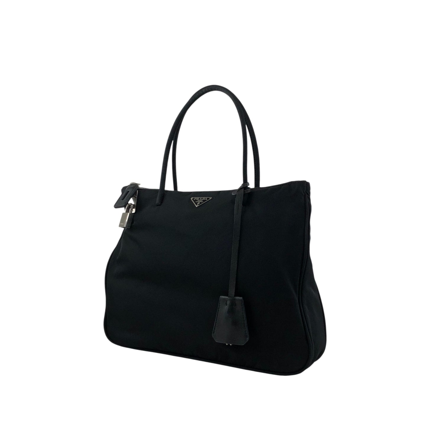 PRADA Tessuto Triangle Logo Totebag Black Vintage a6ap6j