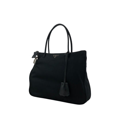 PRADA Tessuto Triangle Logo Totebag Black Vintage a6ap6j