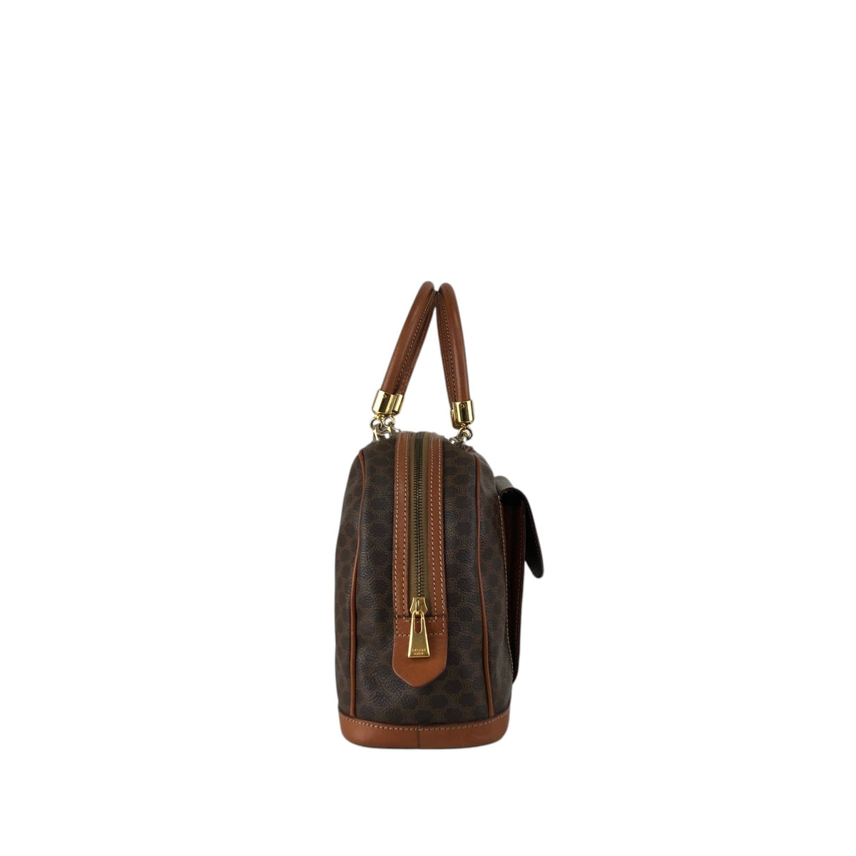 CELINE Macadam Blason Handbag Brown Vintage sw7bj6