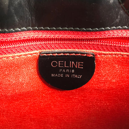 CELINE Logo Shoulder bag Black Vintage tabt7f
