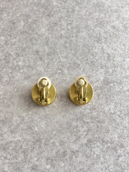 CHANEL Logo Earrings Gold Vintage vkeawm