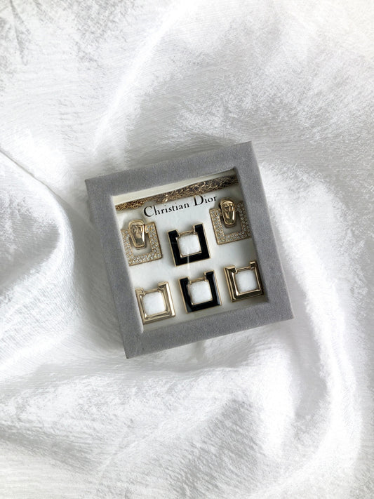 Christian Dior Rhinestone Necklace Earrings Gold Vintage kzzjhg