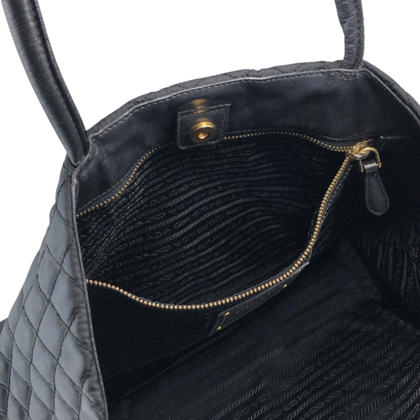 PRADA Logo Totebag Black Vintage 58xguc
