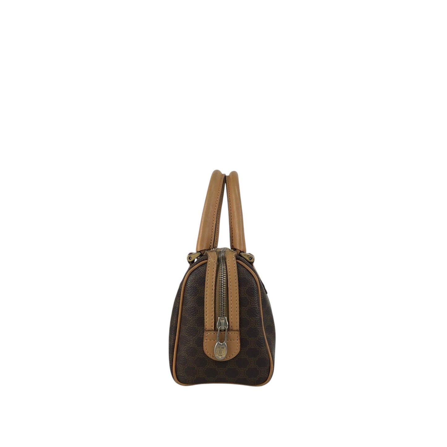 CELINE Macadam Two-way Small Boston bag Shoulder bag Brown Vintage i42xbv