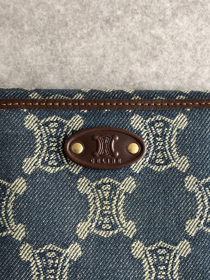 CELINE Paris Macadam Folded Wallet Indigo Vintage y56tva