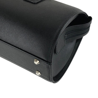 BURBERRY Logo Handbag Black Vintage 6vdsyy