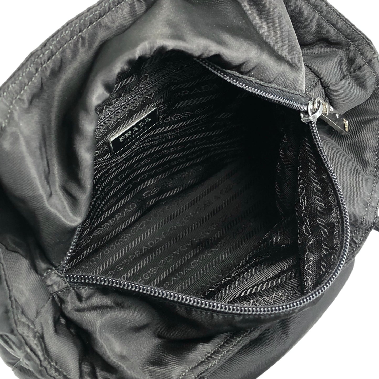 PRADA Tessuto Triangle Logo Totebag Black Vintage jztkxu