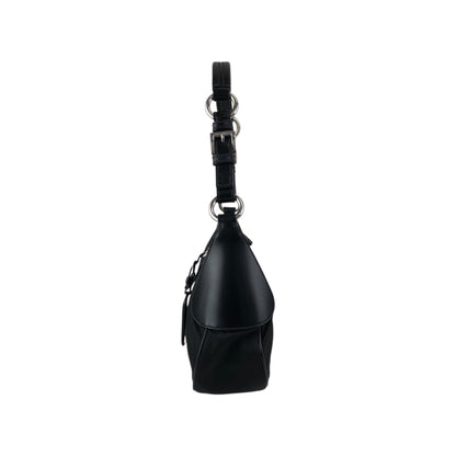 PRADA Triangle Logo   Shoulder bag Hobobag Black Vintage 4nfw5t