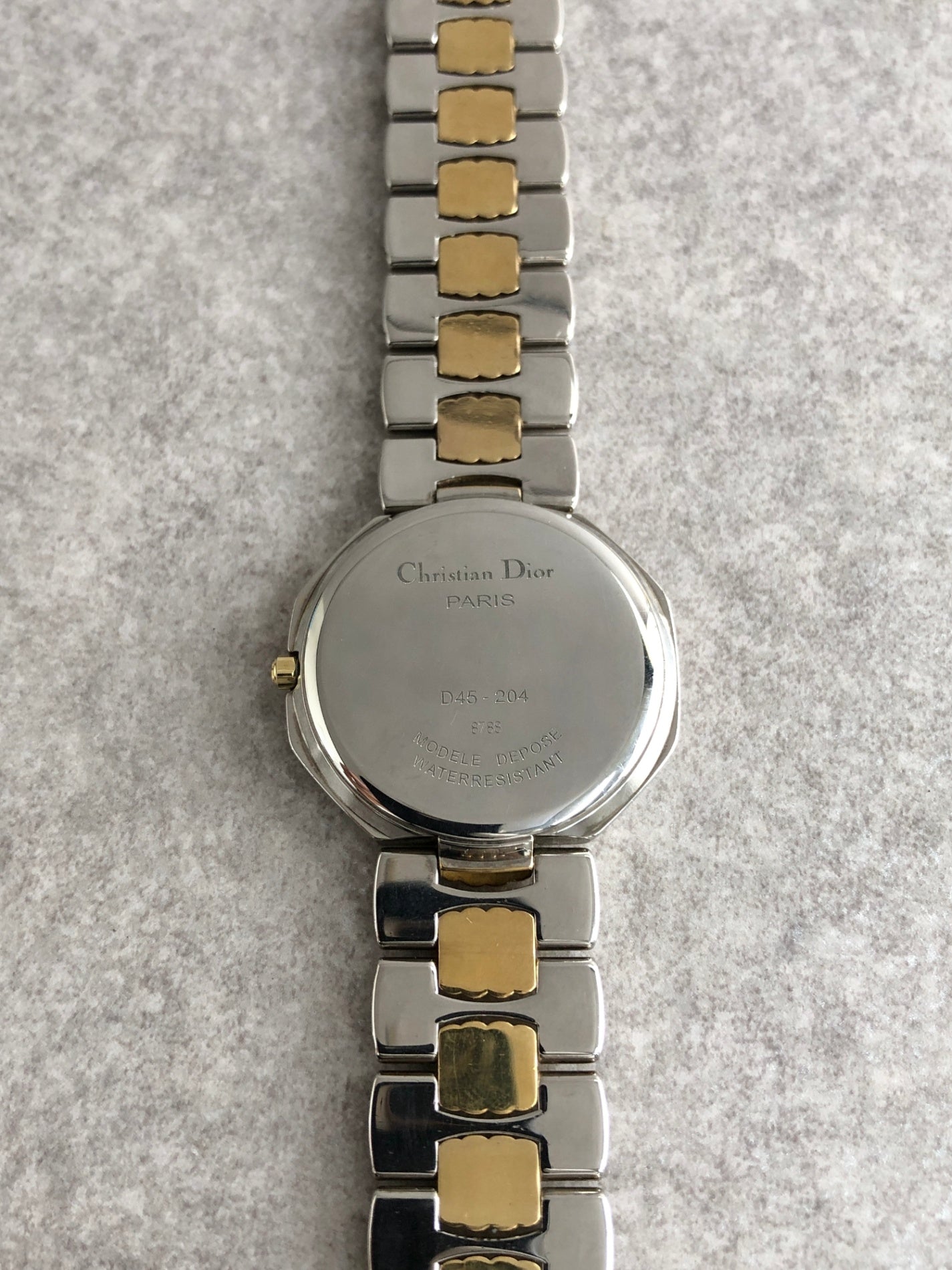 Christian Dior Octagon Watch Gold×Silver D45-204 QZ Vintage 6u2khk