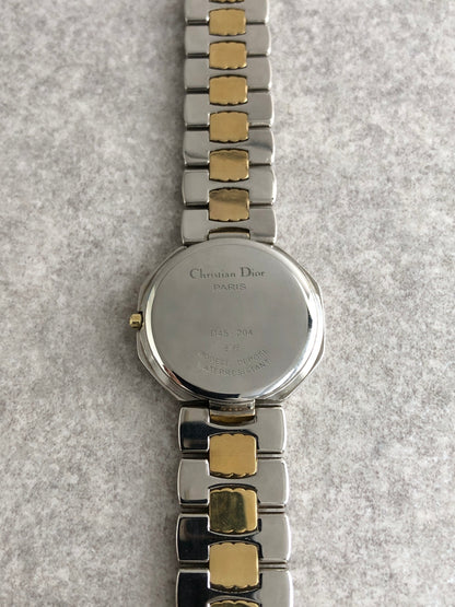 Christian Dior Octagon Watch Gold×Silver D45-204 QZ Vintage 6u2khk