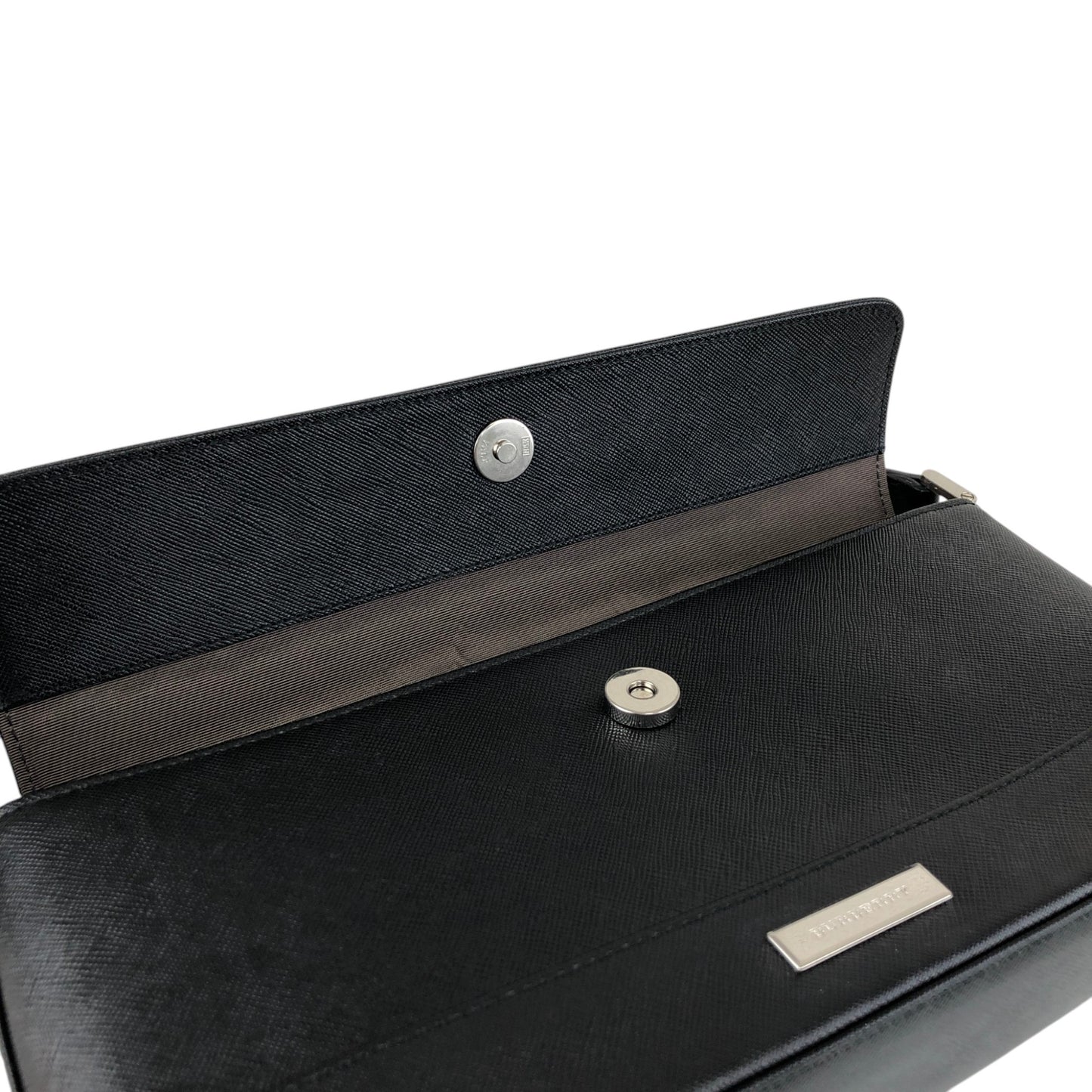 BURBERRY Logo Shoulder bag Black Vintage h4dw5e