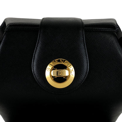GIVENCHY Turn Lock Handbag Black Vintage zrhm8a