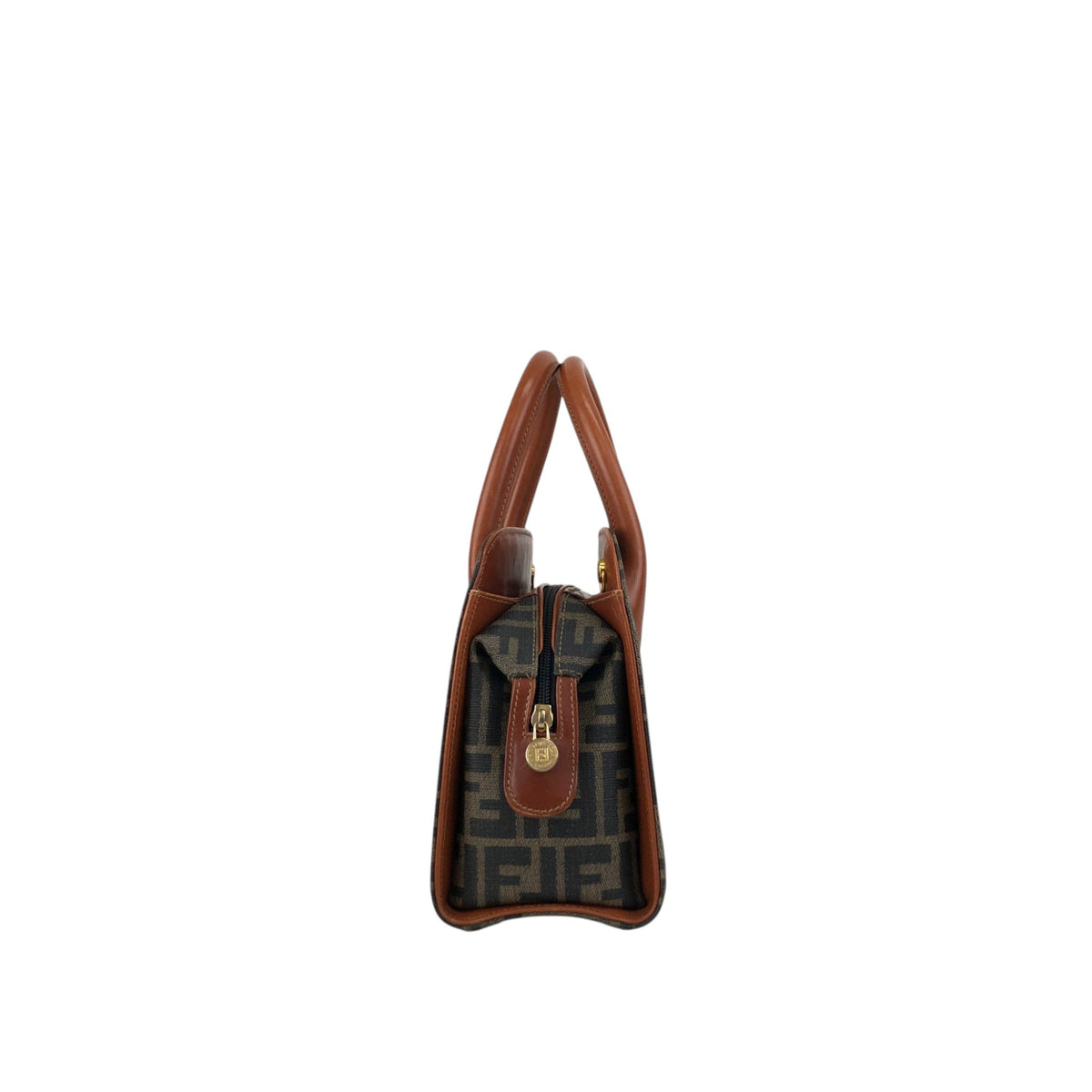 FENDI Zucca Logo Handbag Boston bag Brown Vintage ewdytc