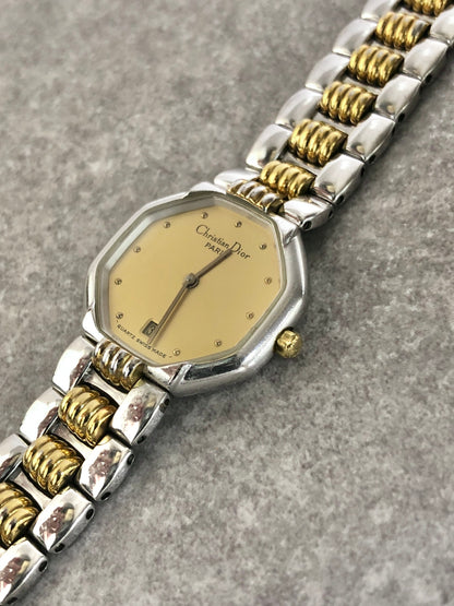 Christian Dior Quartz Watch Gold×Silver 40.203 Vintage 45bvr8