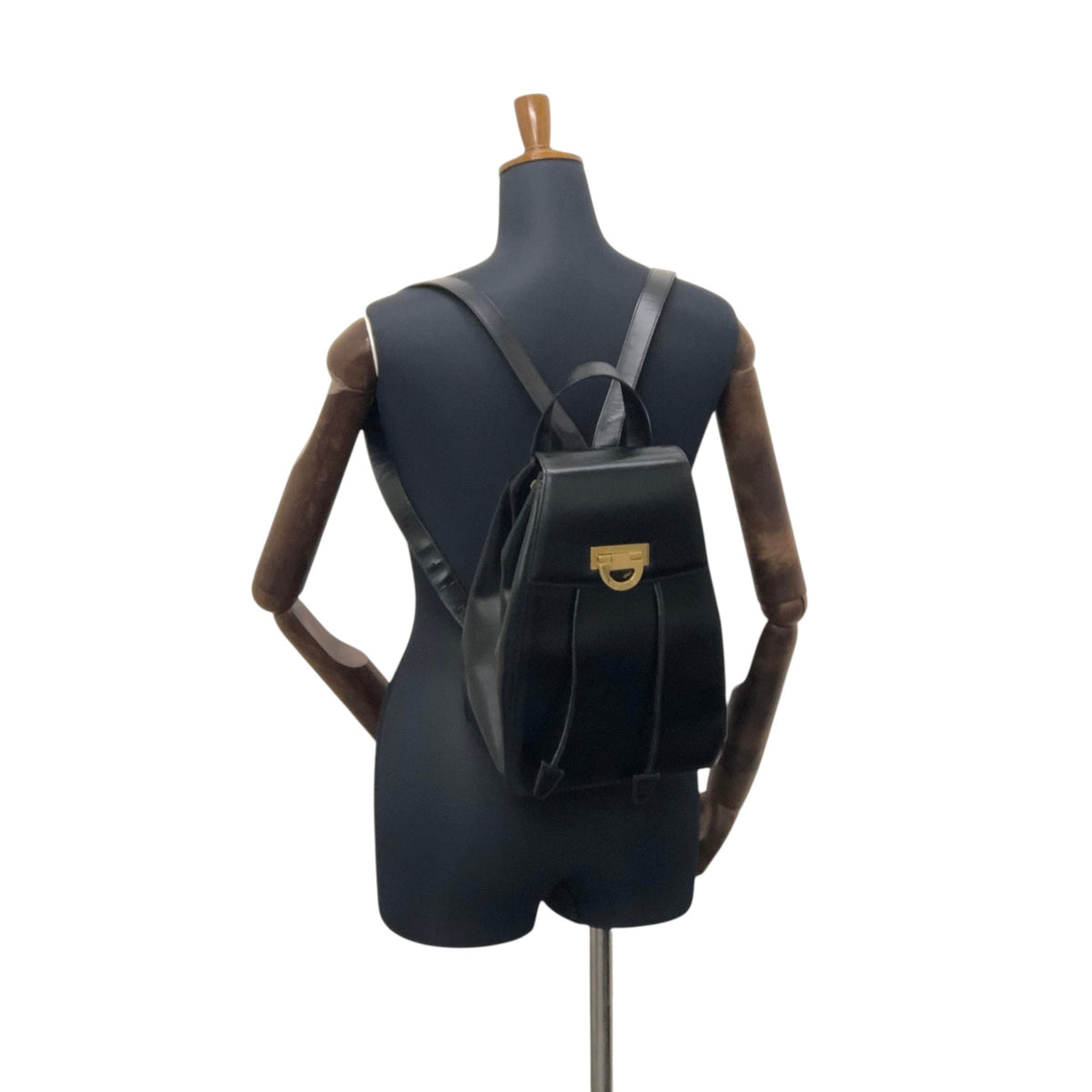 CELINE Gancini Backpack Black Vintage 6s3thv