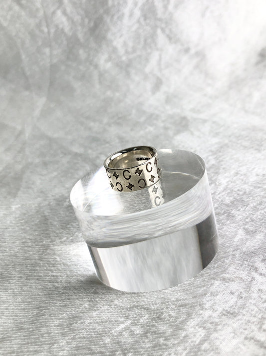 CELINE Macadam Ring Silver SILVER925 Vintage btj57a