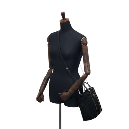 PRADA Tessuto Triangle Logo Two-way Handbag Shoulder bag Black Vintage xd7tr6