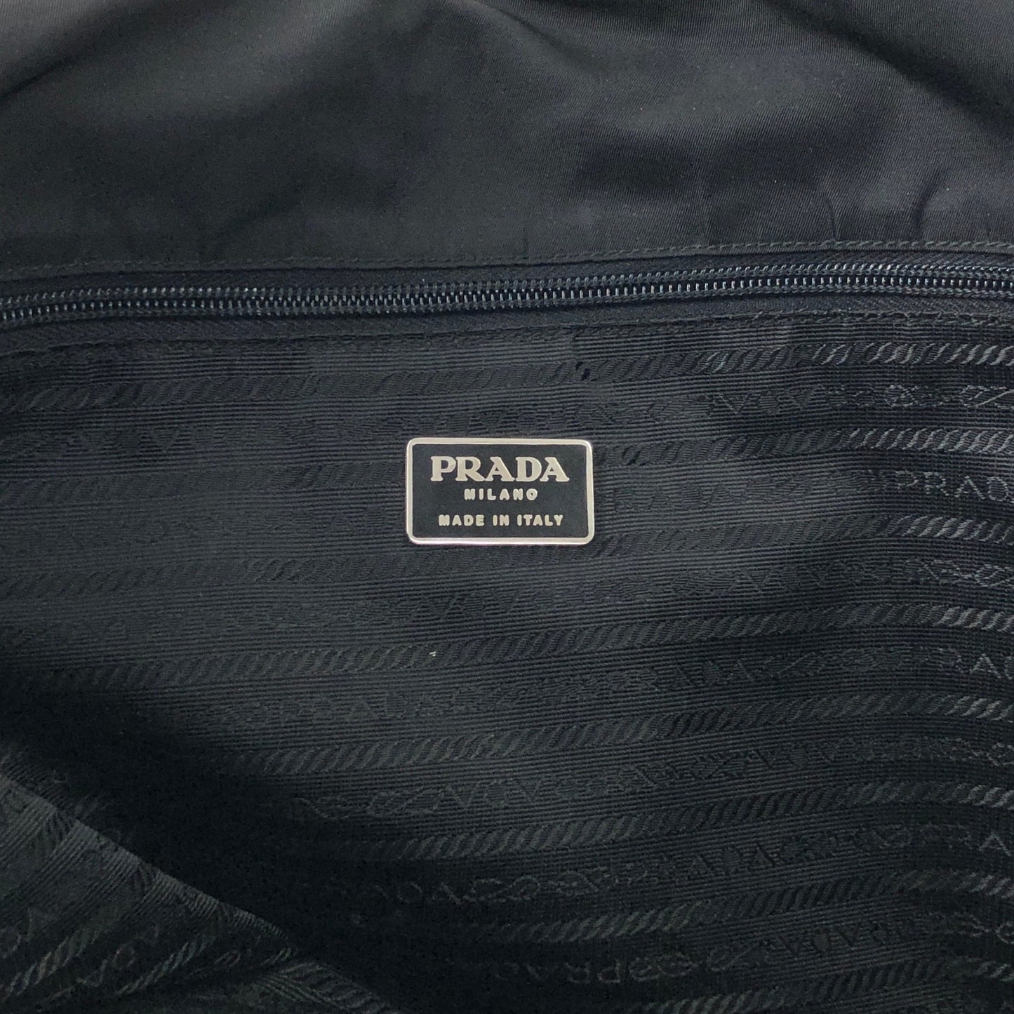 PRADA Tessuto Triangle Logo Front Buckle Shoulder bag Black Vintage n6kgte