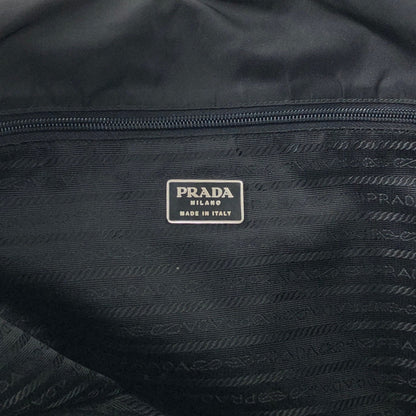 PRADA Tessuto Triangle Logo Front Buckle Shoulder bag Black Vintage n6kgte
