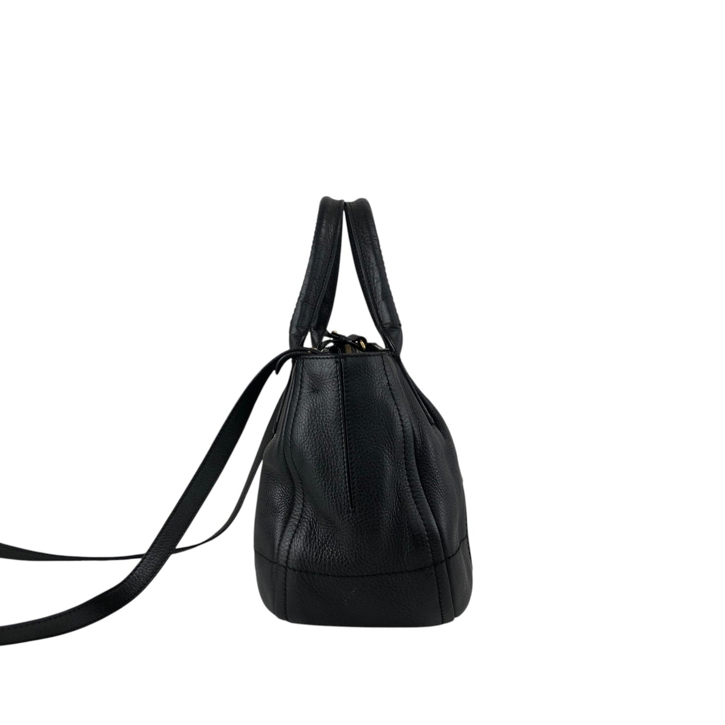 Salvatore Ferragamo Logo Embossed Two-way Handbag Shoulder bag Black Vintage 6dd4sj