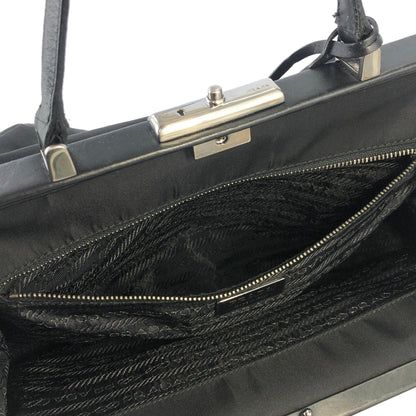 PRADA Triangle Logo Nylon Leather Boston bag Doctors bag Black Vintage cwki7t
