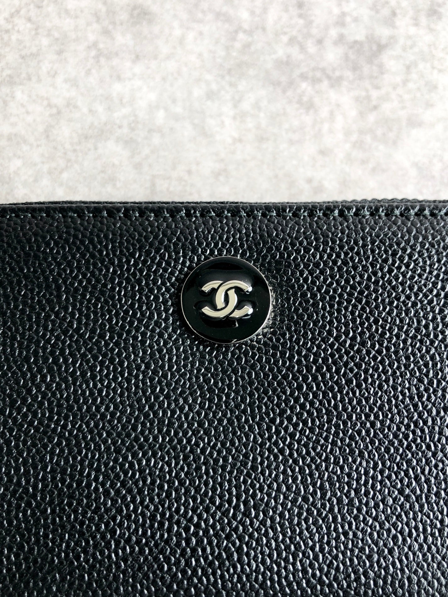 CHANEL Coco Mark Coin Purse Black Vintage e6jtzt