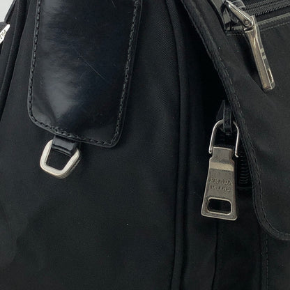 PRADA Triangle Logo Logo Motif Nylon Shoulder bag Black Vintage drwpjp