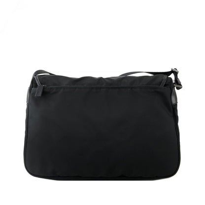 PRADA Triangle Logo Nylon Shoulder bag Black Vintage rm8y87