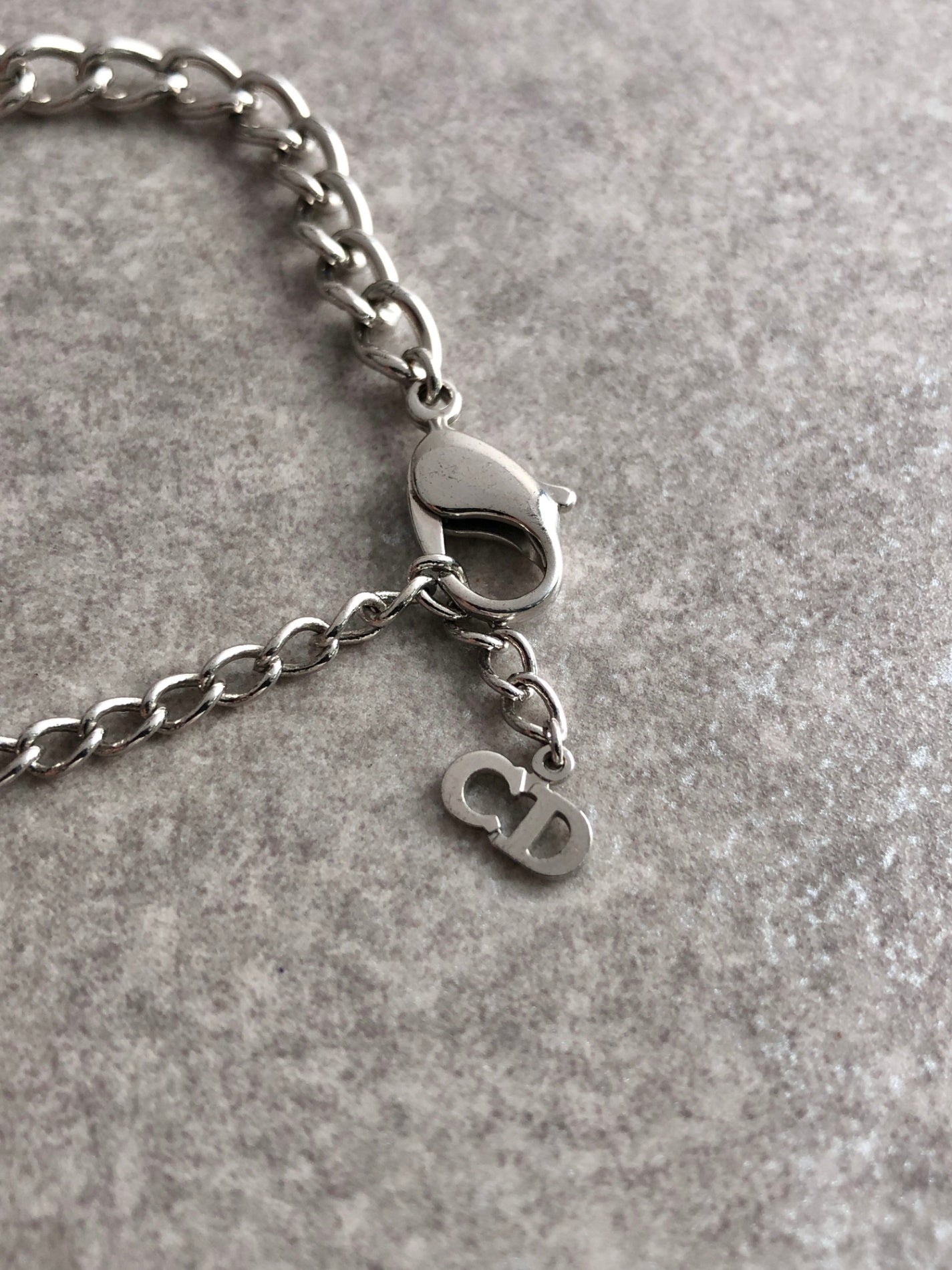 Christian Dior Logo Bracelet Silver Vintage un3gci