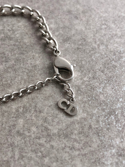 Christian Dior Logo Bracelet Silver Vintage un3gci